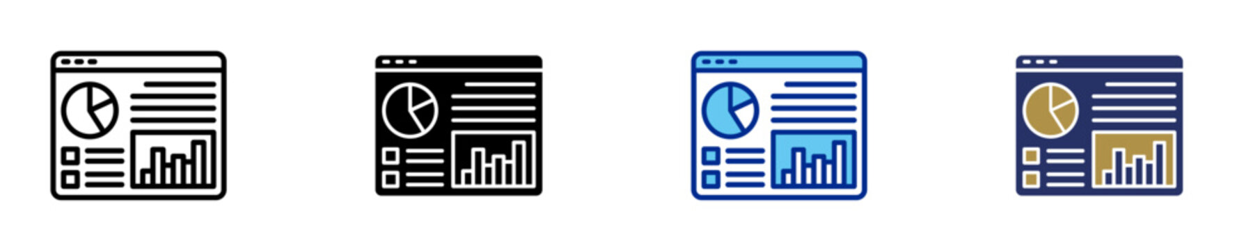 Data Visualization  Icon Set Multiple Style Collection
