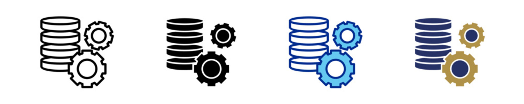 Database Management  Icon Set Multiple Style Collection
