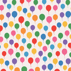 Colorful Balloons Seamless Pattern for Celebration and Party Background
