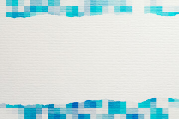 白い紙と青色のモザイク