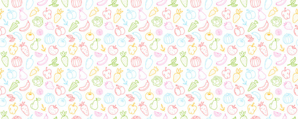 seamless pattern with colorfull fruits
