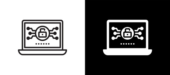 Open Laptop blackwhite icon