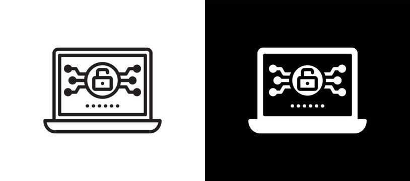 Open Laptop blackwhite icon