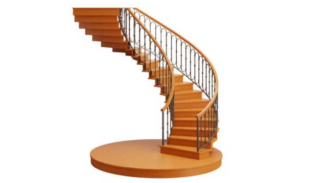 Elegant spiral staircase ascends to new heights of luxury and design