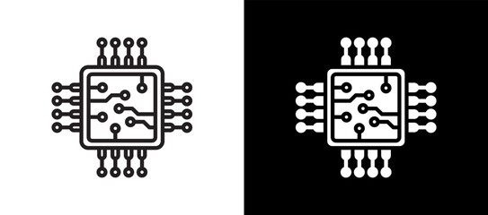 Microprocessor blackwhite icon