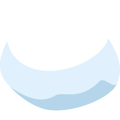 Abstract light blue and white curved shape with subtle wave pattern graphic design element