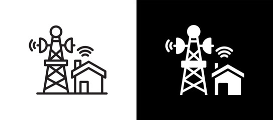 Radio Tower blackwhite icon