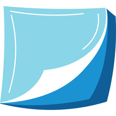 Abstract Light Blue And Dark Blue Shape With White Lines On Transparent Background Simple Graphic Design