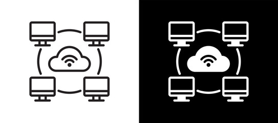 Network Connection blackwhite icon