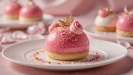 cake with cream and strawberry