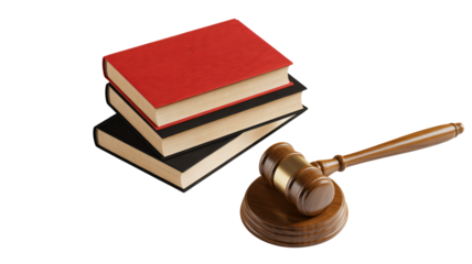 Justice scales, law books, and gavel represent legal proceedings and justice