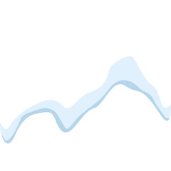 Abstract light blue flowing wave shape with soft edges on a transparent background minimalist design