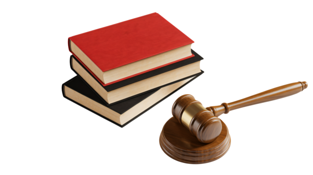 Justice scales, law books, and gavel represent legal proceedings and justice