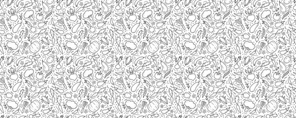 vegetables black and white background