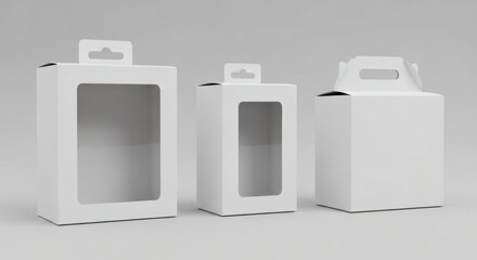 White Boxes Mockup Minimalist pack isolated on white background.