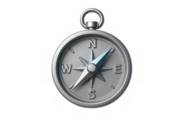 Compass indicating north, providing guidance for travel, exploration, and discovery on a transparent background