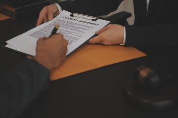 Law theme, gavel or mallet of the judge, lawyer enforcement officers, evidence-based cases taken into account in the court abount business, legislation.