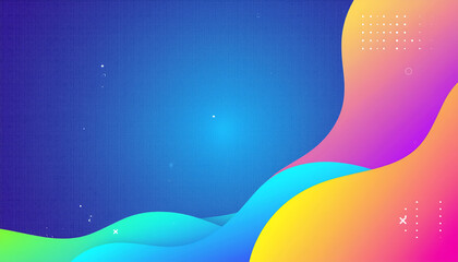 Abstract digital waveform with gradient colors on blue grid background