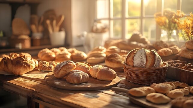 Golden Hour Bakery Bread Display