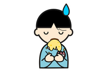 吐く幼稚園児の男の子