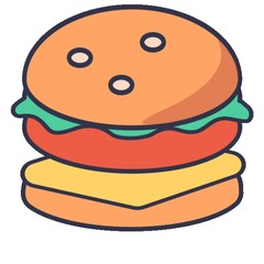 hamburger on white background