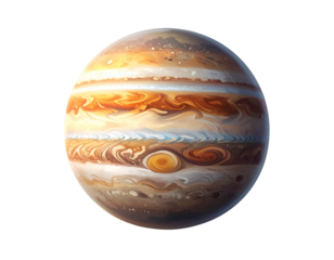 Stylized Jupiter Planet Sphere — Space Astronomy Illustration