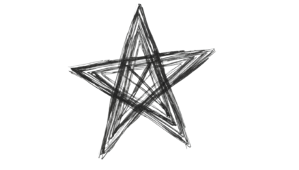 Stylized Charcoal Star Sketch A Simple, Hand-Drawn Star Symbol Illustration
