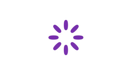 Minimalist purple loading spinner icon for digital interfaces, symbolizing ongoing progress, buffering, and data processing within modern web and mobile application designs