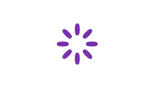 Minimalist purple loading spinner icon for digital interfaces, symbolizing ongoing progress, buffering, and data processing within modern web and mobile application designs