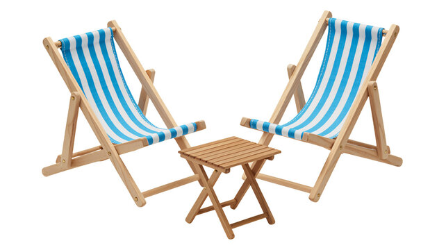 Relaxing beach chairs and side table for ultimate summer vacation vibes