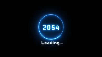 Neon loading bar illustration. New year loading concept. Progress loading icon symbol.