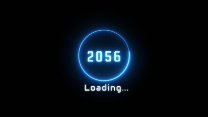 Neon loading bar illustration. New year loading concept. Progress loading icon symbol.