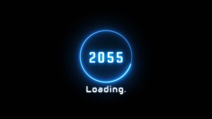 Neon loading bar illustration. New year loading concept. Progress loading icon symbol.