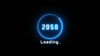 Neon loading bar illustration. New year loading concept. Progress loading icon symbol.