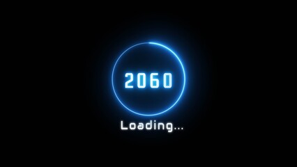 Neon loading bar illustration. New year loading concept. Progress loading icon symbol.