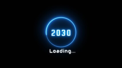 Neon loading bar illustration. New year loading concept. Progress loading icon symbol.