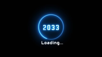 Neon loading bar illustration. New year loading concept. Progress loading icon symbol.