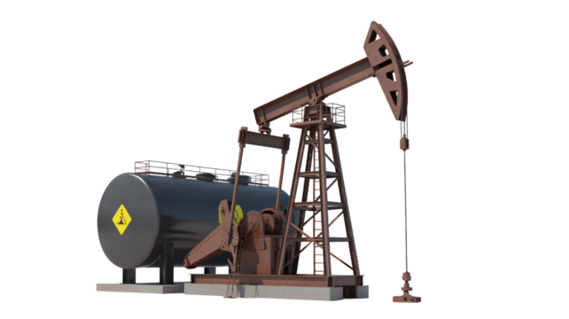 Industrial oil pump jack and storage tank for energy production