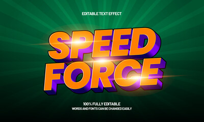 speed force editable racing text style with glowing effect
