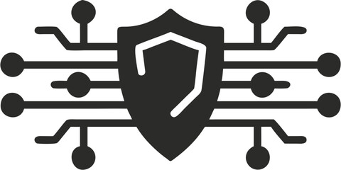Cybersecurity shield protecting data, modern digital security concept for business, data encryption and network safety, internet privacy assurance