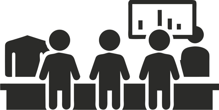 Dynamic team presenting data in a modern office, business meeting in progress, collaborative team discussing graphs, professional teamwork presentation, growth