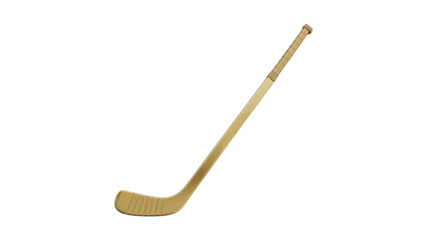 Golden hockey stick symbolizes victory achievement and championship success