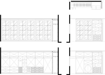 Built-in Furniture Design in Walk-in Closet with Classic Wooden Trim Wardrobe and Well-Organized Interior Layout