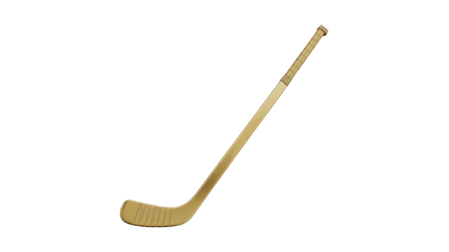 Golden hockey stick symbolizes victory achievement and championship success