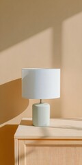 Contemporary Lamp on Vintage Side Table Authentic Home Decor for Millennial Lifestyle Advertising and Marketing Campaigns