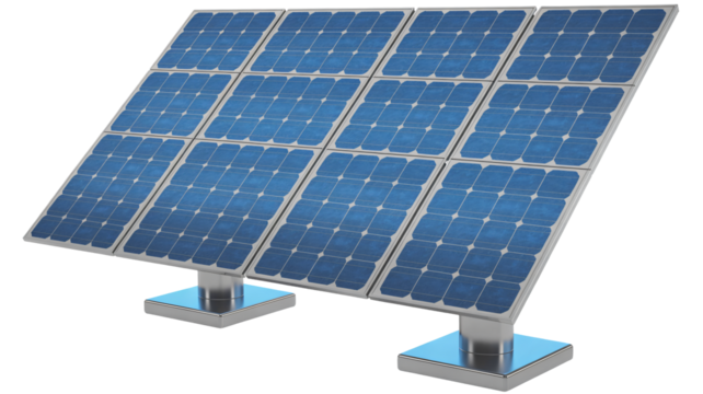 Modern solar panel array generating clean energy for a sustainable future