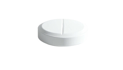 Round, white pill with score line on a black background