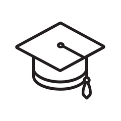 Simple yet artistic black and white vector illustration of a graduation cap, symbolizing honor, learning, and the proud moment of academic achievement.