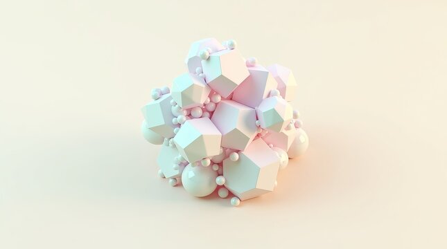 Geometric shapes cluster pastel soft abstract