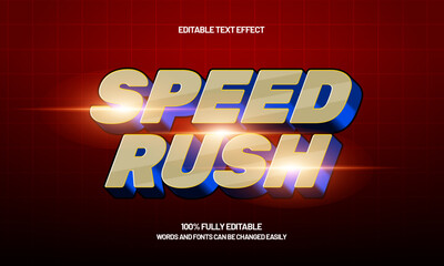 speed rush editable racing text style with glowing effect